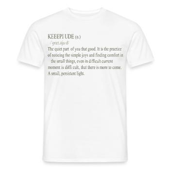 Stille Freude Typo-Definition - Männer T-Shirt - Weiß - Vorne - AI Model Male 178 dark (178cm)