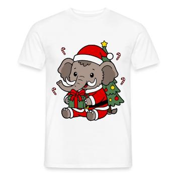 Süßes Kawaii-Mammut-Weihnachtsbaumgeschenk - Männer T-Shirt - Weiß - Vorne - AI Model Male 178 dark (178cm)