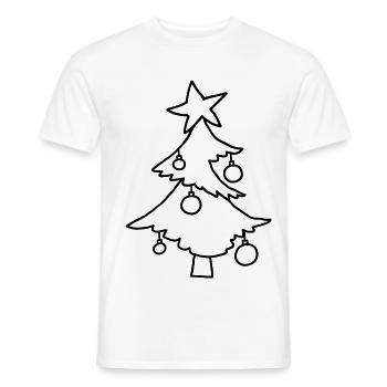 Weihnachtsbaum mit Stern – Kinderkritzelei - Männer T-Shirt - Weiß - Vorne - AI Model Male 178 dark (178cm)
