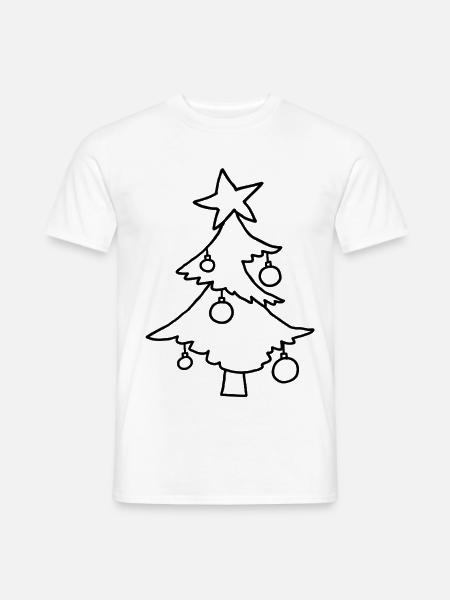 Weihnachtsbaum mit Stern – Kinderkritzelei - Männer T-Shirt - Weiß