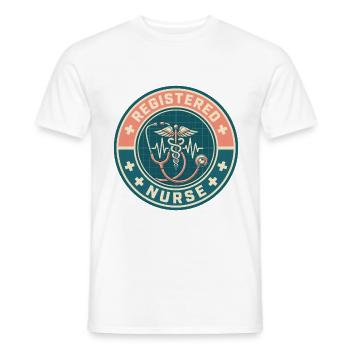 Stethoskop für Vintage Registered Nurse Caduceus Top - Männer T-Shirt - Weiß - Vorne - AI Model Male 178 dark (178cm)