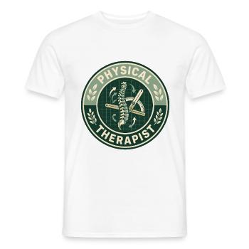 Vintage Physiotherapeut Wirbelsäulen-Goniometer-Abzeichen - Männer T-Shirt - Weiß - Vorne - AI Model Male 178 dark (178cm)