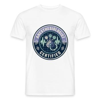 Vintage Anästhesisten-Atemkreislauf-Abzeichen - Männer T-Shirt - Weiß - Vorne - AI Model Male 178 dark (178cm)