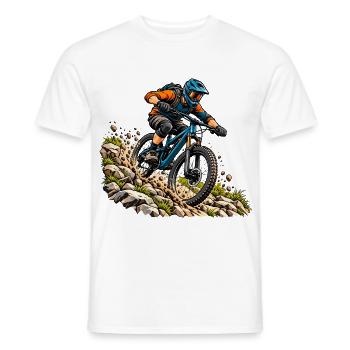 Mountainbike Abenteuer für MTB Fahrer - Männer T-Shirt - Weiß - Vorne - AI Model Male 178 dark (178cm)