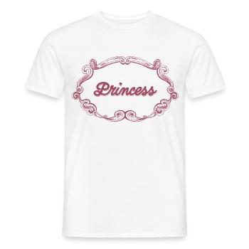 Rosa Prinzessin Schnörkelrahmen - Männer T-Shirt - Weiß - Vorne - AI Model Male 178 dark (178cm)