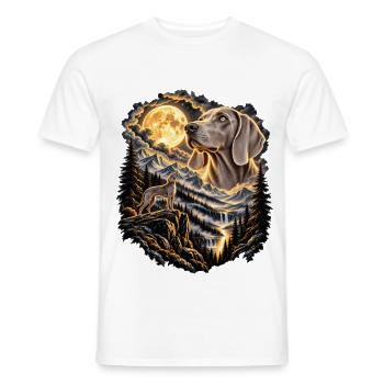 Hundefreunde Vollmond Hundemotiv - Männer T-Shirt - Weiß - Vorne - AI Model Male 178 dark (178cm)