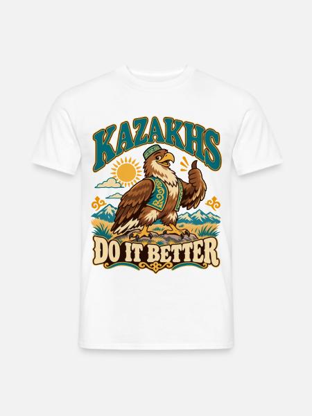Kasachstan Retro Kultur und Stolz - Männer T-Shirt - Weiß