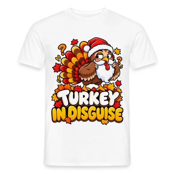 Turkey in Disguise Cartoon Christmas - Männer T-Shirt - Weiß - Vorne - AI Model Male 178 dark (178cm)