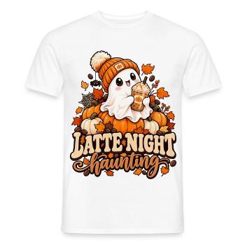 Kürbis Latte Nacht Spuk - Männer T-Shirt - Weiß - Vorne - AI Model Male 178 dark (178cm)