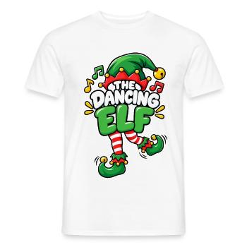 Tanzender Elf mit Musikmütze - Männer T-Shirt - Weiß - Vorne - AI Model Male 178 dark (178cm)