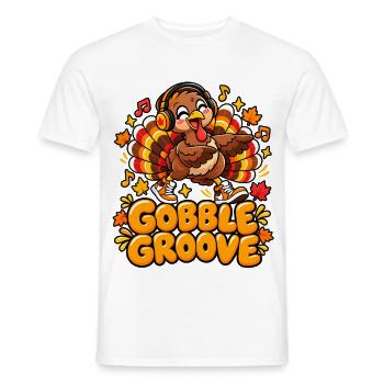 Gobble Groove Herbst-Turkey mit Musik - Männer T-Shirt - Weiß - Vorne - AI Model Male 178 dark (178cm)