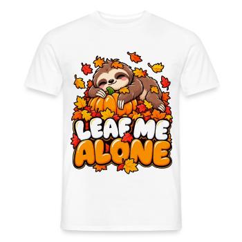 Leaf Me Alone – Herbst-Faultier - Männer T-Shirt - Weiß - Vorne - AI Model Male 178 dark (178cm)