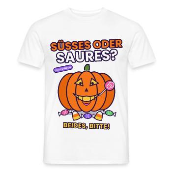 Halloween- Süßes oder Saures Halloween? Beides! - Männer T-Shirt - Weiß - Vorne - AI Model Male 178 dark (178cm)