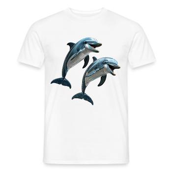 Delfine - Männer T-Shirt - Weiß - Vorne - AI Model Male 178 dark (178cm)