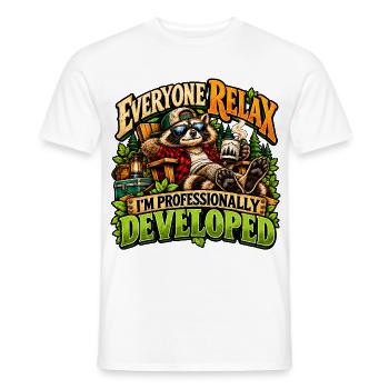 Professionell entwickelter Waschbär - Männer T-Shirt - Weiß - Vorne - AI Model Male 178 dark (178cm)