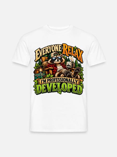 Professionell entwickelter Waschbär - Männer T-Shirt - Weiß