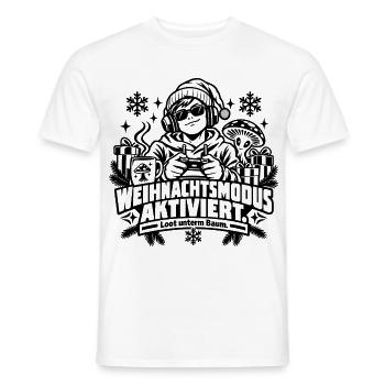 Weihnachtsmodus aktiviert: Lustiges Gamer-Geschenk - Männer T-Shirt - Weiß - Vorne - AI Model Male 178 dark (178cm)