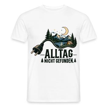 Alltag Nicht Gefunden – Nachtcamping - Männer T-Shirt - Weiß - Vorne - AI Model Male 178 dark (178cm)