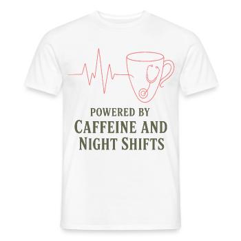 Kaffeeherz Stethoskop Motiv - Männer T-Shirt - Weiß - Vorne - AI Model Male 178 dark (178cm)