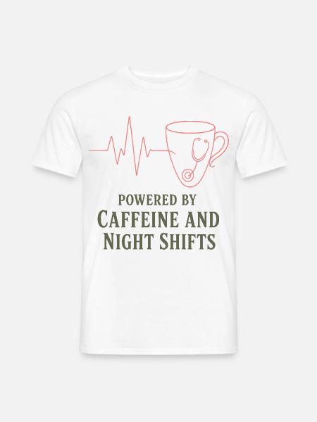 Kaffeeherz Stethoskop Motiv - Männer T-Shirt - Weiß