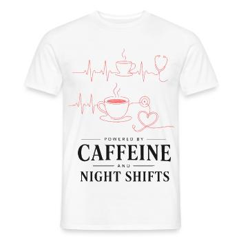 Kaffeeherz Nachtdienst Design - Männer T-Shirt - Weiß - Vorne - AI Model Male 178 dark (178cm)