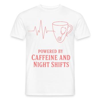 Kaffeeherz für Nachtschichthelden - Männer T-Shirt - Weiß - Vorne - AI Model Male 178 dark (178cm)