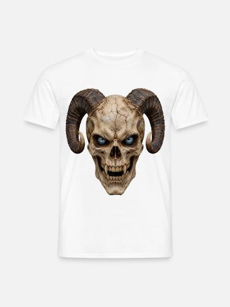 Totenkopf Halloween - Männer T-Shirt - Weiß