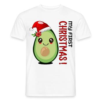 Mein erstes Weihnachten, Avocado Baby - Männer T-Shirt - Weiß - Vorne - AI Model Male 178 dark (178cm)