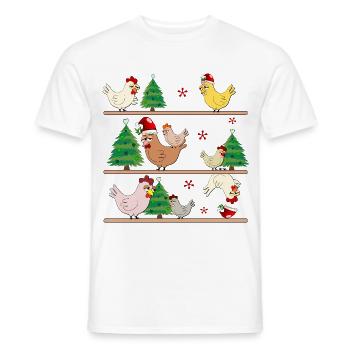 Weihnachten Hühnerstall Hühner - Männer T-Shirt - Weiß - Vorne - AI Model Male 178 dark (178cm)