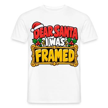 Dear Santa I Was Framed - Männer T-Shirt - Weiß - Vorne - AI Model Male 178 dark (178cm)