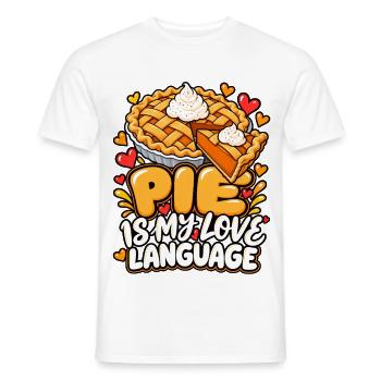 Pie ist meine Liebessprache - Männer T-Shirt - Weiß - Vorne - AI Model Male 178 dark (178cm)