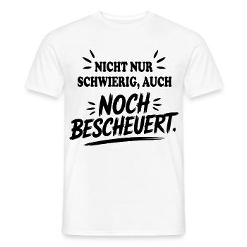 Auch noch bescheuert Schwierig Sprüche Mann Frau - Männer T-Shirt - Weiß - Vorne - AI Model Male 178 dark (178cm)