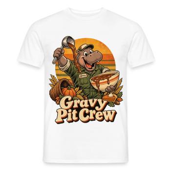 Thanksgiving Nilpferd Gravy Pit Crew - Männer T-Shirt - Weiß - Vorne - AI Model Male 178 dark (178cm)
