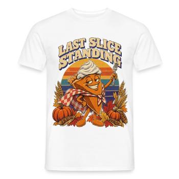 Thanksgiving Kürbiskuchen Last Slice Standing - Männer T-Shirt - Weiß - Vorne - AI Model Male 178 dark (178cm)