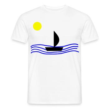 Mit dem Boot auf dem Meer - Männer T-Shirt - Weiß - Vorne - AI Model Male 178 dark (178cm)