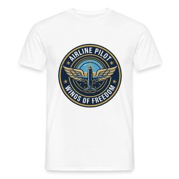 Airline Pilot Aviator Wings Horizon Badge Geschenk - Männer T-Shirt - Weiß - Vorne - AI Model Male 178 dark (178cm)