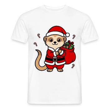 Niedliche Kawaii-Erdmännchen Weihnachtsgeschenkkunst - Männer T-Shirt - Weiß - Vorne - AI Model Male 178 dark (178cm)