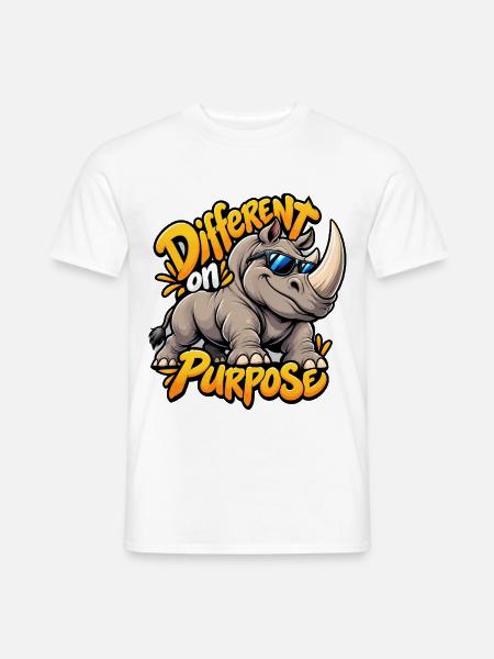 Rhino - Männer T-Shirt - Weiß
