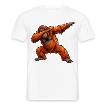 Dabbing Orang-Utan – Lustiger Affen Dab Dance - Männer T-Shirt - Weiß - Vorne - AI Model Male 178 dark (178cm)