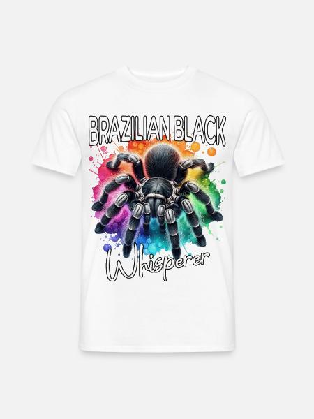Schwarze Vogelspinne Flüsterer - Männer T-Shirt - Weiß
