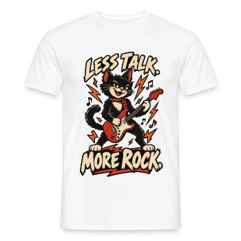 Weniger Reden, Mehr Rock Katze - Männer T-Shirt - Weiß - Vorne - AI Model Male 178 dark (178cm)
