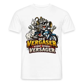Vergaser Motorheld Kein Versager - Männer T-Shirt - Weiß - Vorne - AI Model Male 178 dark (178cm)