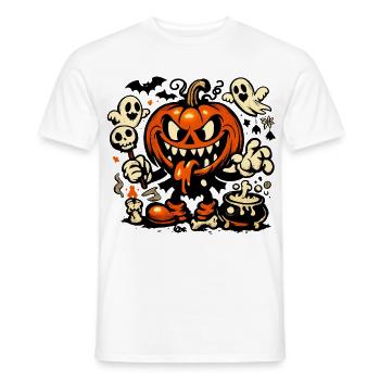 Gruseliger Kürbis Geist Fledermaus Kostüm - Männer T-Shirt - Weiß - Vorne - AI Model Male 178 dark (178cm)