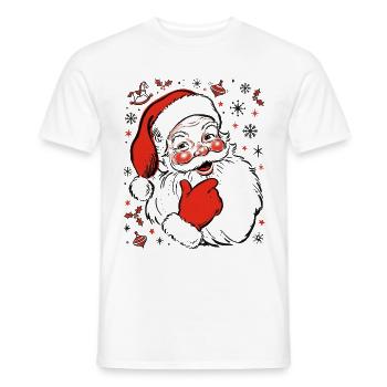 Fröhlicher Weihnachtsmann Sketch - Männer T-Shirt - Weiß - Vorne - AI Model Male 178 dark (178cm)