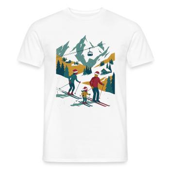 Bergabenteuer Familie auf Skiern - Männer T-Shirt - Weiß - Vorne - AI Model Male 178 dark (178cm)