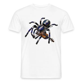 Vogelspinne mit Geige - Männer T-Shirt - Weiß - Vorne - AI Model Male 178 dark (178cm)