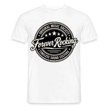 ORIGINAL MUSIC SOCIETY | Forever Rocking - Männer T-Shirt - Weiß - Vorne - AI Model Male 178 dark (178cm)