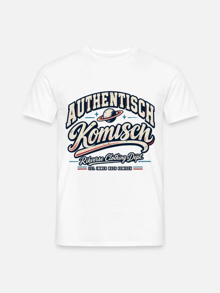 Authentisch Komisch Retro Druck - Männer T-Shirt - Weiß