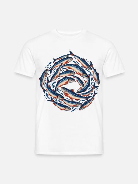 Sardinenschwarm - Männer T-Shirt - Weiß