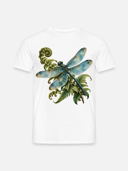 Libelle und Farn - Männer T-Shirt - Weiß